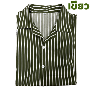เสื้อเชิ้ตแขนสั้น เสื้อเชิ้ตปกฮาวาย เสื้อเชิ้ตแฟชั่นผช สำหรับผู้ชาย แขนสั้น เนื้อผ้าไหมอิตาลี  ผ้าไม่หนามาก ผ้าใส่สบายไม่ร้อน