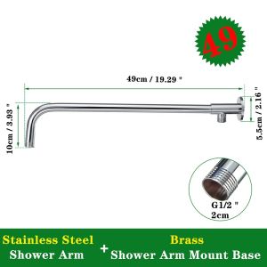 Sincecu Shower Extension Pipe Shower Arm Bathroom Shower Head Fixed Pipe Shower Holder Wall Mounted Rain