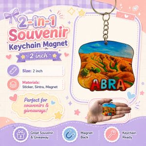 Abra Souvenir Keychain – Mini Landmark Design Key Holder Bag Charm | Philippines Pasalubong