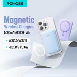 Romoss WSC10 Magnetic Wireless powerbank 10000mAh/5000mAh magsafe PowerBank 15W PD20W/PD18W Portable Wireless Charger Power Bank Wired Type C Fast Charging