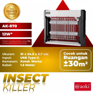 Insect Killer AOKI Ak-872 Mosquito Killer Lamp Uv Perangkap Nyamuk Lalat Bug Zapper Lampu UV 22/30 w