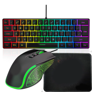 Efficient Wireds Keyboards Mouse Combo For Office Work Ergonomic Plastic Construction Plugs Play Connectivitys