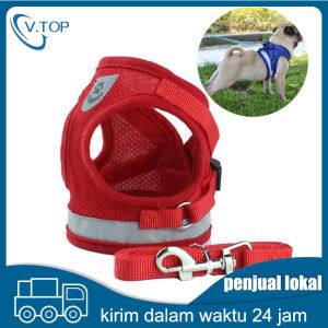 V.top Harness Rompi Reflective Soft + Leash Lead Tali Kucing Harness Anjing Kucing Tail Tuntun Kucing Tali Rompi Baju Kucing Cat Leash Dog Lea