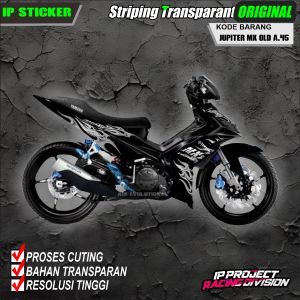 (COD) STIKER STRIPING MOTOR YAMAHA JUPITER MX OLD VARIASI DESAIN RACING HOLOGRAM DAN TRANSPARAN