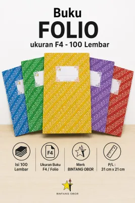 Buku FOLIO F4 - Deluxe BINTANG OBOR - 100 Lembar