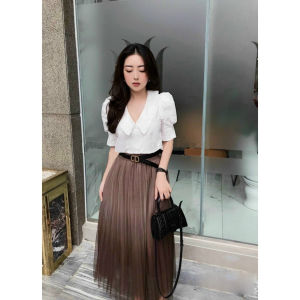 Chân váy nữ dáng dài với cái phối màu loang độc đáo