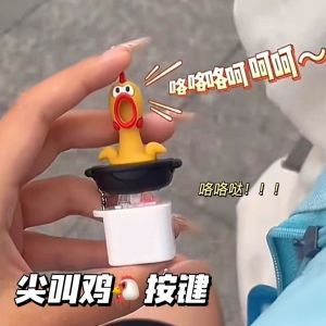 Stress Relief Sound Light Keychain Rechargeable Frog Toad Mine Seagull Voice Button Funny Creative Quack Duck Bird Pendant Keyring