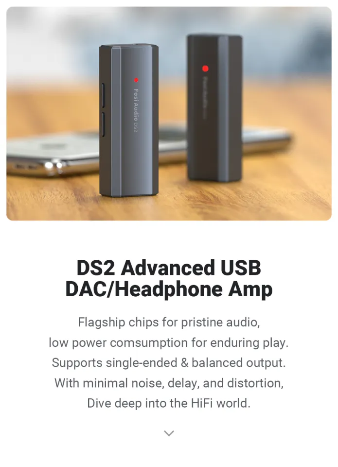 Fosi Audio DS2 2024 New Mini Audio USB DAC Headphone Amplifier DSD