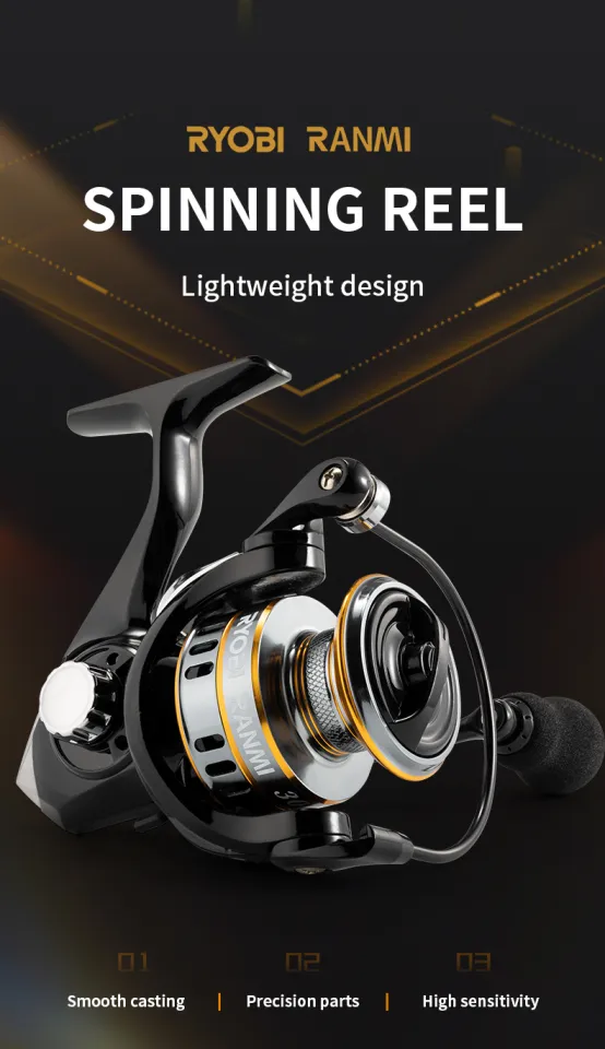 RYOBI RANMI RY Spinning Reels Ultralight Metal 5.2:1 Gear Ratio 1000-7000  Saltwater or Freshwater 17kg Max Drag Fishing reels