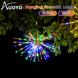 Auoyo 1PC Firework Light 88LED Lamp Dandelion Exploding Star Led Wire Fireworks Lights Fairy Lights Wedding Christmas Decorative Hanging Lights for Party Patio Garden Decoration