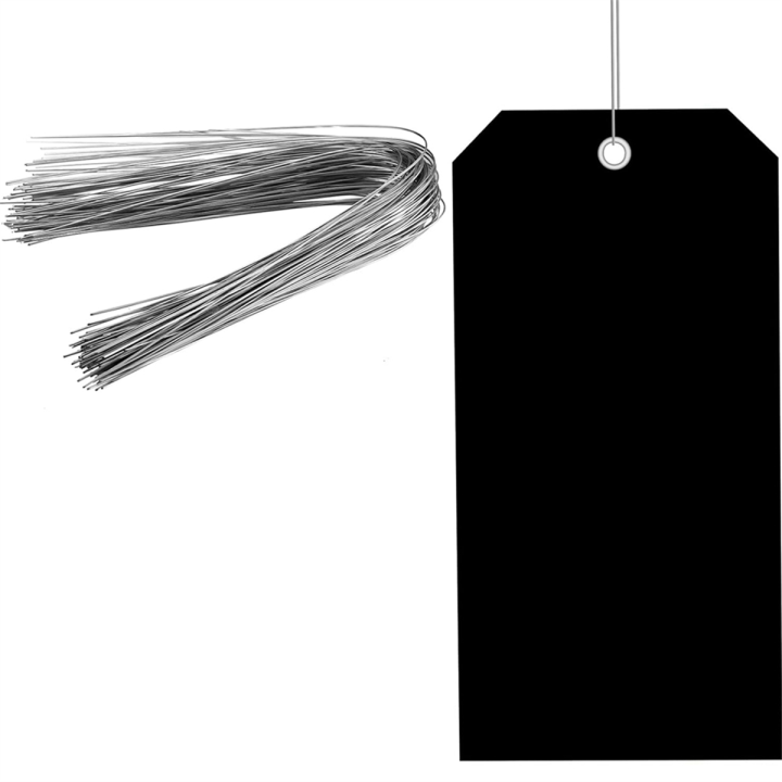 100 Pieces 4 3/4Inch X 2 3/8Inch Plastic Shipping Tags with Wires Blank ...