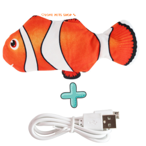 Đồ chơi cá nhảy cho Chó Mèo hoạ tiết 3D cổng sạc USB (mẫu mới) - Love Pets Shop