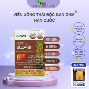 [ mẫu mới nhất 2024] Viên uống Thải độc Gan Sáng da GNM Natural Milk Thistle Bổ gan Thải độc Gan 30v/hộp