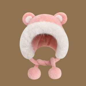 Mũ Lông Tai Gấu Dày Dặn Che Tai Giữ Ấm Chống Gió Thời Trang Mùa Đông Cho Nữ