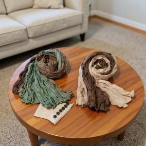 🔥🔥🔥adae Retro phong cách dân tộc ấm lạnh-proof khăn phụ nữ nhàu nát Khăn lụa dài nếp gấp dần dần thay đổi màu khăn choàng thời trang Khăn trùm đầu Quà Tặng