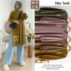 Tunik Knit Hornet Baju Atasan Belah Samping Terbaru