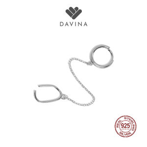 DAVINA Ladies Dierae Earrings Sterling Silver 925 - Anting Wanita Perak S925 Bulat Hoop Juntai