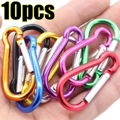 50PCS Mini Carabiner Keychain Alluminum Alloy D-ring Buckle Spring Carabiner Snap Hook Clip Keychain Outdoor Camping Daily Use
