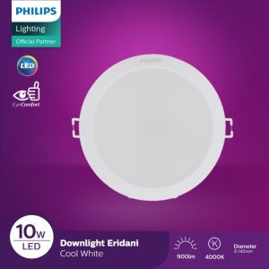 LAMPU PHILIPS DOWNLIGHT LED ERIDANI 10W 10 WATT D125 DLI90B HIAS PLAFON LANGIT INBOW BULAT GARANSI