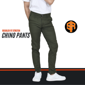 SRSEVEN7 Celana Chino Panjang Pria Big Size Green Army