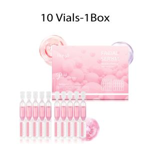 Pink One Day Serum 10 Vials Salmon Extract Hydrating Repair Essence for Firm Radiant Skin Gentle Korean Skincare Daily Care
