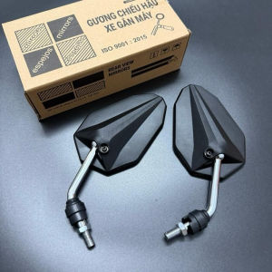 Gương Chiếu Hậu V2PP Chân Đen Xe Máy Ren 10mm – Gương Xe Gắn Máy Thiết Kế Góc Cạnh Thể Thao Mặt Gương Rõ Nét Dễ Lắp Đặ