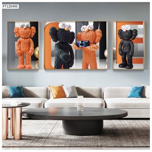 Tranh tráng gương-tranh treo tường siêu xe gấu kaw bearbrick trang trí decor không gian sang trọnghiện đạitrẻ trung