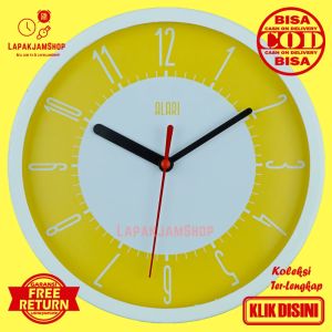 Jam Dinding Quartz Minimalis Murah Alari AL1187 Green Dekorasi Dinding Keren BestSeller Besar