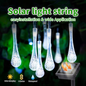 【COD】Solar Christmas Lights Solar Fairy Lights Star/Snowflake/Lantern/water drop Outdoor Waterproof 50/100 LED with Solar Panel Festival New Year Decoration Inside The House LED Fairy Lights For Bedroom