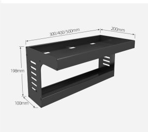 [Local Seller] Black 30cm/40cm/50cm Kitchen Shelving Condiments Shelf Rack (Nail free) 厨房置物架壁挂式免打孔墙上收纳神器挂架子 厨房置物架30cm