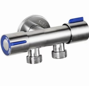 Stainless Stop Kran Shower Double Handle Kanan Kiri Tembok Angle Valve Toilet