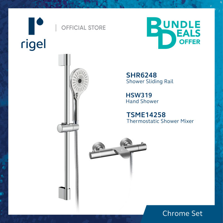 RIGEL Exposed Thermostatic Chrome Shower Mixer Set [Bulky] Lazada Singapore