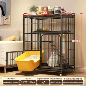 สินค้าอยู่ในไทย พร้อมส่ง 🐱 กรงแมว กรงกระต่าย กรงกระรอก กรงสัตว์เลี้ยง กรงแมวพับได้ กรงแมวขนาดใหญ่ กันสัตว์เลี้ยงหนีไปได้ วิลล่าแมว มีล้อ พร้อมถาด