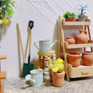 QUANSEN 1:12 Dollhouse Miniature Alloy Watering Can Mini Lace-less Sprinkler Garden Scene Decor Toy Model DIY Doll House Accessories