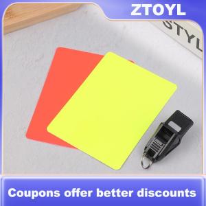 【ZTOYL】 1Pc Whistle + Yellow And Red Cards For Basketball Soccer Volleyball Futsal And Handball Referees Futsal