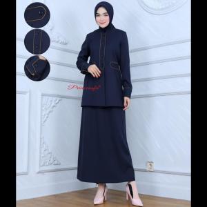 blezer pdh dongker/ seragam asn wanita dongker/ baju dinas wanita biru dongker/ seragam guru wanita dongker/ baju dinas biru dongker wanita rok a
