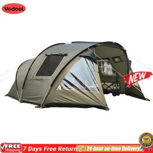 [VODF] 4 Seasons Tents 210T Taffeta with Screened Porch Winter Camping Tent Double Layered for Bikepacking/Motorcycle Hiking Mountaineering