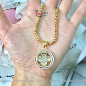 Dây Chuyền V1081 Gắn Bông Hoa Đính Đá Cực Đẹp và Tinh Xảo Cho Nữ Giới Namoo Jerwelry