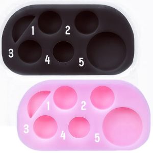 Lash Lift Brow Lamination Palette Rapid Eyelash Eyebrow Lifting Tray DIY Tint Mixing Tool For Perming Lashes at Home Salon Usage -1000 Applications (Palette Pink Black 2 pcs Set)