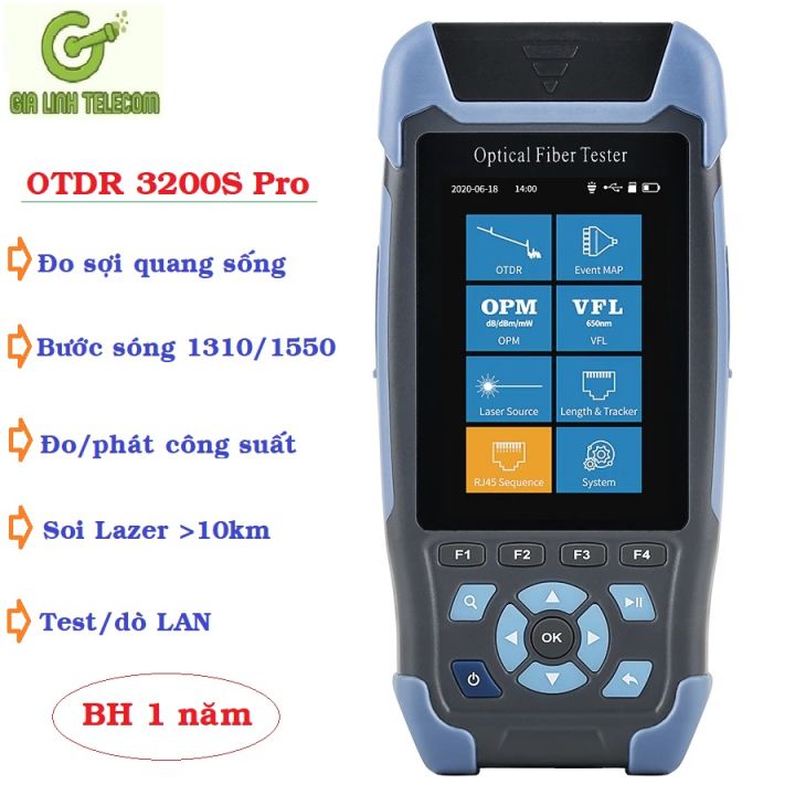 Máy đo OTDR 3200S PRO tiếng Việt 2 bước sóng 1310/1550nm đo sợi quang ...