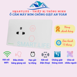 Ổ Cắm Thông Minh Hunonic SPS Cho Máy Bơm Có Chức Năng Chống Giật An Toàn Điều Khiển Từ Xa Qua Wifi