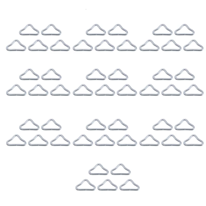 50ชิ้นอะไหล่สายรัดหัวเข็มขัดสามเหลี่ยมผ้าใบวงแหวน V เปลี่ยนได้แผ่นแทรมโพลีนส่วนวงแหวนสามเหลี่ยม