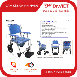 Ghế Bô Đa Năng Lucass D-600 – Ghế Vệ Sinh Cho Người Già Người Khó Đi Lại Gấp Gọn Tiện Dụng