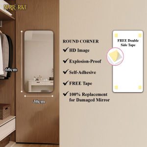 MIRRORKU Cermin Dinding Akrilik HD 40cm x 100cm Mudah Pasang Tahan Pecah Cermin Kaca Cermin DIY untuk Bilik Tamu Bilik Mandi
