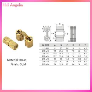 [Hill Angelia] Đồng Brass Đồ Nội Thất Bản Lề 8-24Mm Hình Trụ Ẩn Tủ Giấu Vô Hình Cửa Bản Lề Cho Phần Cứng Hộp Quà Tặng