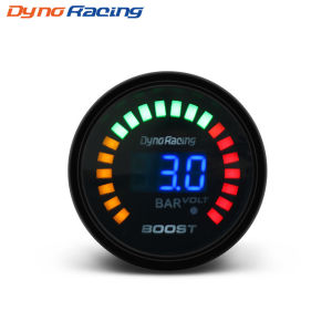 Dynoracing 2" 52mm 20 LED Blue Digital -1-3 Bar 12V 20LED Turbo Boost Gauge Car Meter With Sensor