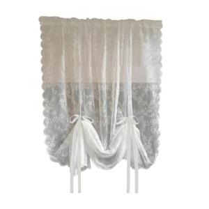 Florals Embroidered Lace Curtains with Rod Pockets Pulling Curtain for Elegant Home Decoration 150cm
