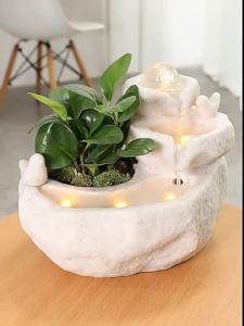 Feng Shui Products EY-LIFE Rockery Flowing Water Humidification and Purification Bonsai Desktop Fountain Shop Home Desk Transfer Ball Flow Gold Treasure Water Feature Decor
