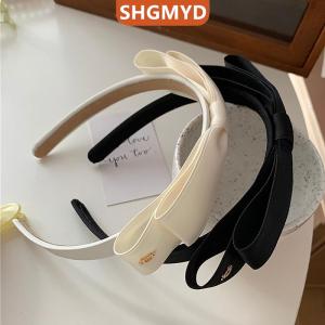 [COD] SHGMYD SPORTS ที่คาดผมแบบผูกโบว์วินเทจของฝรั่งเศสที่คาดผมโบว์สีทึบสำหรับสาวๆเครื่องประดับผมแฟชั่นแบบมินิมอล