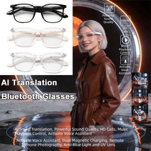 MADEWITH AI Intelligent Translation Smart Bluetooth Sunglasses UV Protection Anti-Blue Light Bluetooth Music Glasses Multifunction Bluetooth Call AI Smart Glasses For Men Women